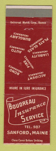 Matchbook Cover - Boudreau Insurance Agency Sanford ME