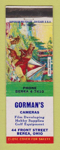 Matchbook Cover - Gorman's Cameras Berea OH