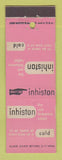 Matchbook Cover - Inhiston Anti Histamine Tablets