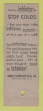 Matchbook Cover - Inhiston Anti Histamine Tablets