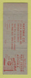 Matchbook Cover - Haysma for Hay Fever Asthma Head Colds Drug