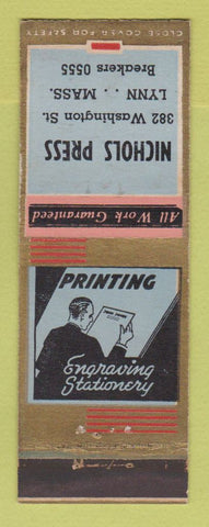 Matchbook Cover - Nichols Press Lynn MA