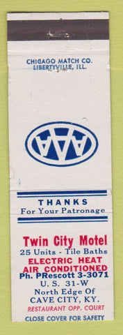 Matchbook Cover - Twin City Motel Cave City KY