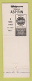 Matchbook Cover - Walgreen's Drug Stores Antacid Liquid DD Bean