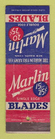 Matchbook Cover - Marlin Razor Blades Firearms Guns New Haven CT WEAR