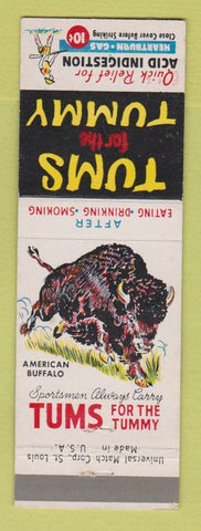 Matchbook Cover - Tums Antacid American Buffalo