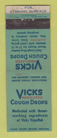 Matchbook Cover - Vicks Cough Drops WEAR