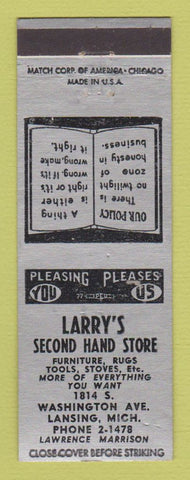 Matchbook Cover - Larry's Second Hand Store Lansing MI
