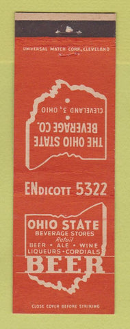 Matchbook Cover - Ohio State Beverage Liquor Cleveland OH
