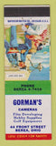 Matchbook Cover - Gorman's Cameras Berea OH