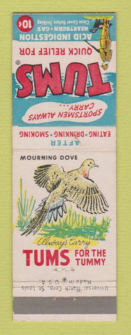 Matchbook Cover - Tums Antacid Mourning Dove Duck