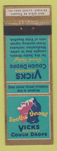 Matchbook Cover - Vicks Cough Drops girlie