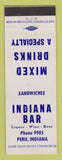 Matchbook Cover - Indiana Bar Peru IN