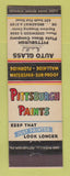 Matchbook Cover - Pittsburgh Paints Plate Glass