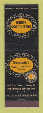 Matchbook Cover - Gold Cross Shoes Newswanger's York Lancaster PA