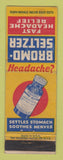 Matchbook Cover - Bromo Sletzer for Headaches WEAR