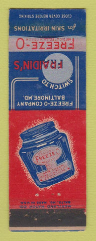 Matchbook Cover - Freeze O for Skin Irritation Baltimore MD WEAR