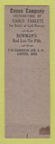 Matchbook Cover - Casco Laxatives Analgesic for Colds drug