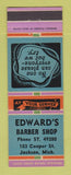 Matchbook Cover - Edward's Barber Shop Jackson MI