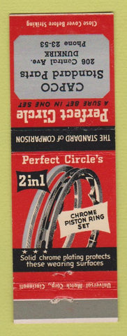 Matchbook Cover - Perfect Circle Piston Rings Capco Parts Dunkirk NY?
