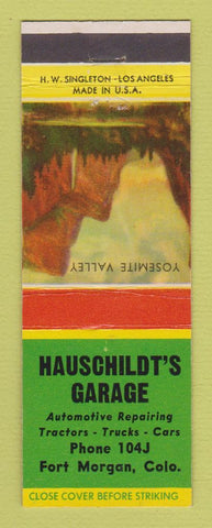 Matchbook Cover - Hauschildt's Garage Auto Repair Fort Morgan Colorado