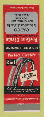 Matchbook Cover - Perfect Circle Piston Rings Capco Parts Dunkirk NY?