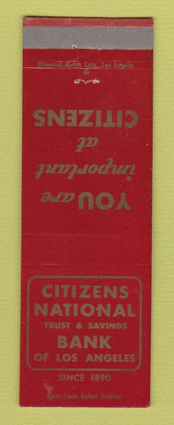 Matchbook Cover - Citizens National Bank of Los Angeles CA Hollywood WEAR
