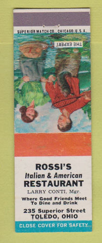 Matchbook Cover - Rossi's Italian Restaurant Toledo OH Larry Conti