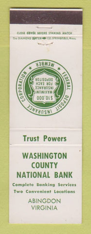 Matchbook Cover - Washington County National Bank Abingdon VA