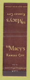 Matchbook Cover - Macy's Department Stores Kansas City MO