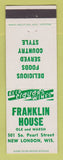 Matchbook Cover - Franklin House New London WI