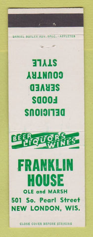 Matchbook Cover - Franklin House New London WI