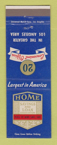 Matchbook Cover - Home Savings and Loan Los Angeles CA
