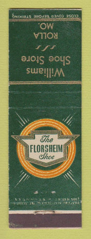 Matchbook Cover - Florsheim Shoes Williams Rolla MO feature