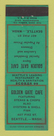 Matchbook Cover - Golden Gate Cafe Seattle WA