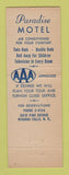 Matchbook Cover - Paradise Motel Niagara Falls NY