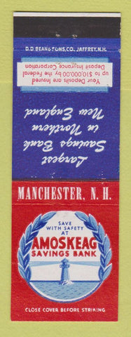 Matchbook Cover - Amoskeag Savings Bank Manchester NH DD Bean