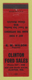 Matchbook Cover - Clinton Ford Sales Clinton IN
