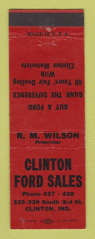 Matchbook Cover - Clinton Ford Sales Clinton IN