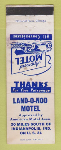Matchbook Cover - Land o Nod Motel Indianapolis IN area WORN