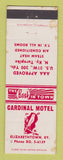 Matchbook Cover - Cardinal Motel Elizabethtown KY WEAR