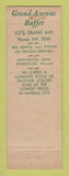 Matchbook Cover - Grand Avenue Buffet Kansas City MO girlie