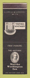 Matchbook Cover - Martha Washington Inn Abingdon VA WEAR