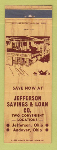 Matchbook Cover - Jefferson Savings and Loan Jefferson OH Andover
