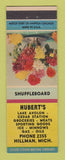 Matchbook Cover - Hubert's Grocery Sporting Goods oil gas Hillman MI
