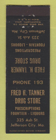Matchbook Cover - Fred Tanner Drug Store Jefferson City MO