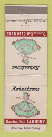 Matchbook Cover - Robertsons Dancing Doll Laundry girlie Sault Ste Marie MI