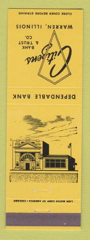 Matchbook Cover - Citizens Bank and Trust  Warren IL