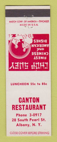 Matchbook Cover - Canton Restaurant Chinese Albany NY