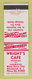 Matchbook Cover - Wright's Cafe Blackwood NJ